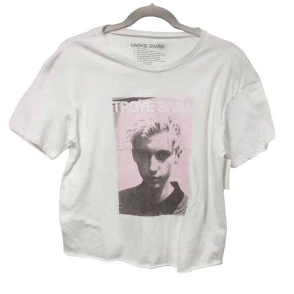 Troye Sivan Womens Round Neck Short Sleeve Cropped Graphic Tee T-Shirt White XS - Picture 1 of 7